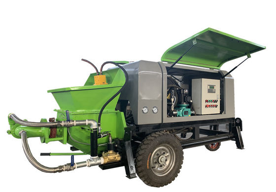 เครื่องพ่น Green Gunite 22kw อุปกรณ์ Gunite ดีเซลขับเคลื่อน